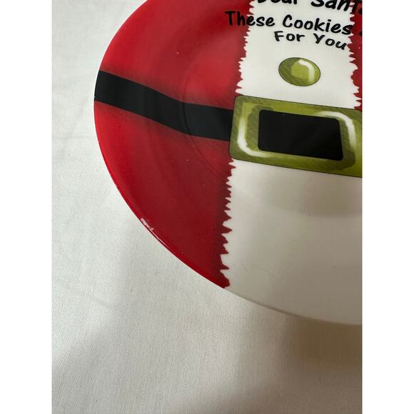 Santa Cookie & Milk Set Festive Ceramic Plate & Bottle Holiday Gift Display - Picture 3 of 9